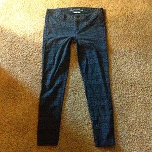 American Eagle super stretch jegging jean mid rise fair isle pattern size 10